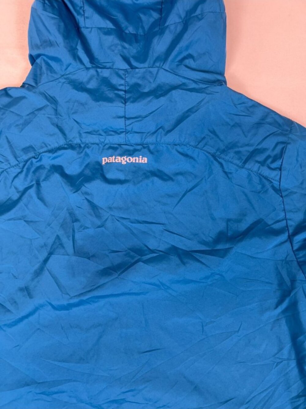 Patagonia Kids XL 14 Blue Navy Hooded Lightweight Windbreaker Full Zip Jacket - Picture 9 of 9
